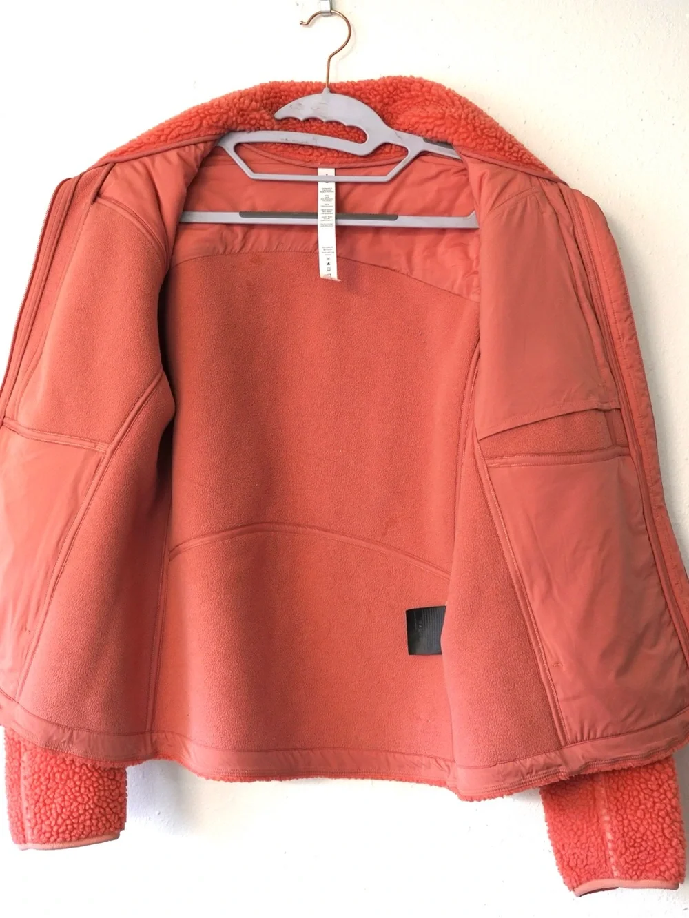 Lululemon Textured Fleece Full-Zip Jacket Pink Women Size 6
